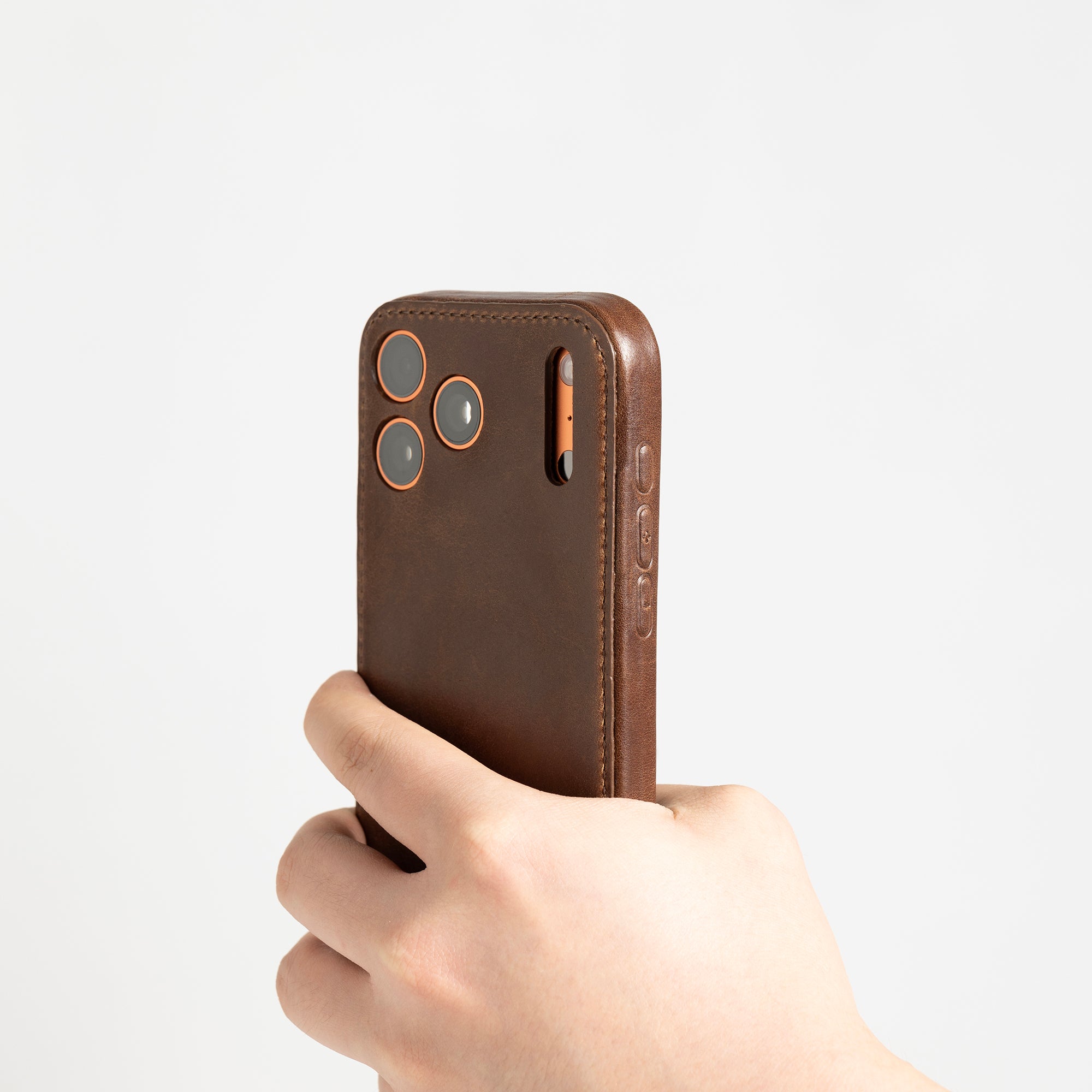 Vintage Brown Vegetable-Tanned Leather iPhone Case