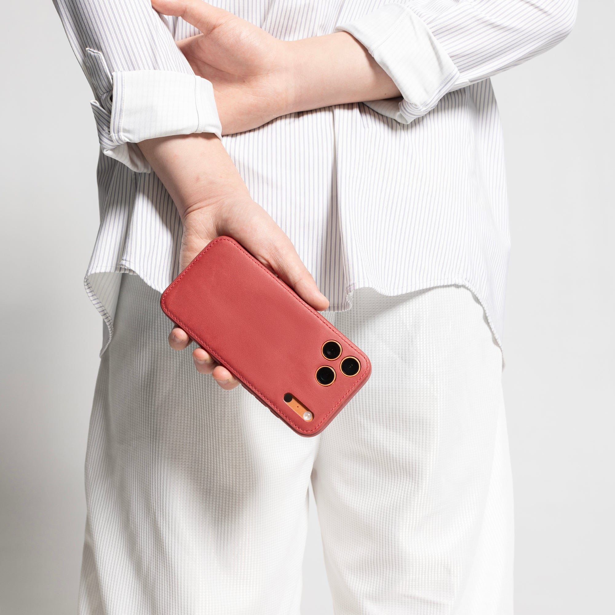 Burgundy Vegetable-Tanned Leather iPhone Case