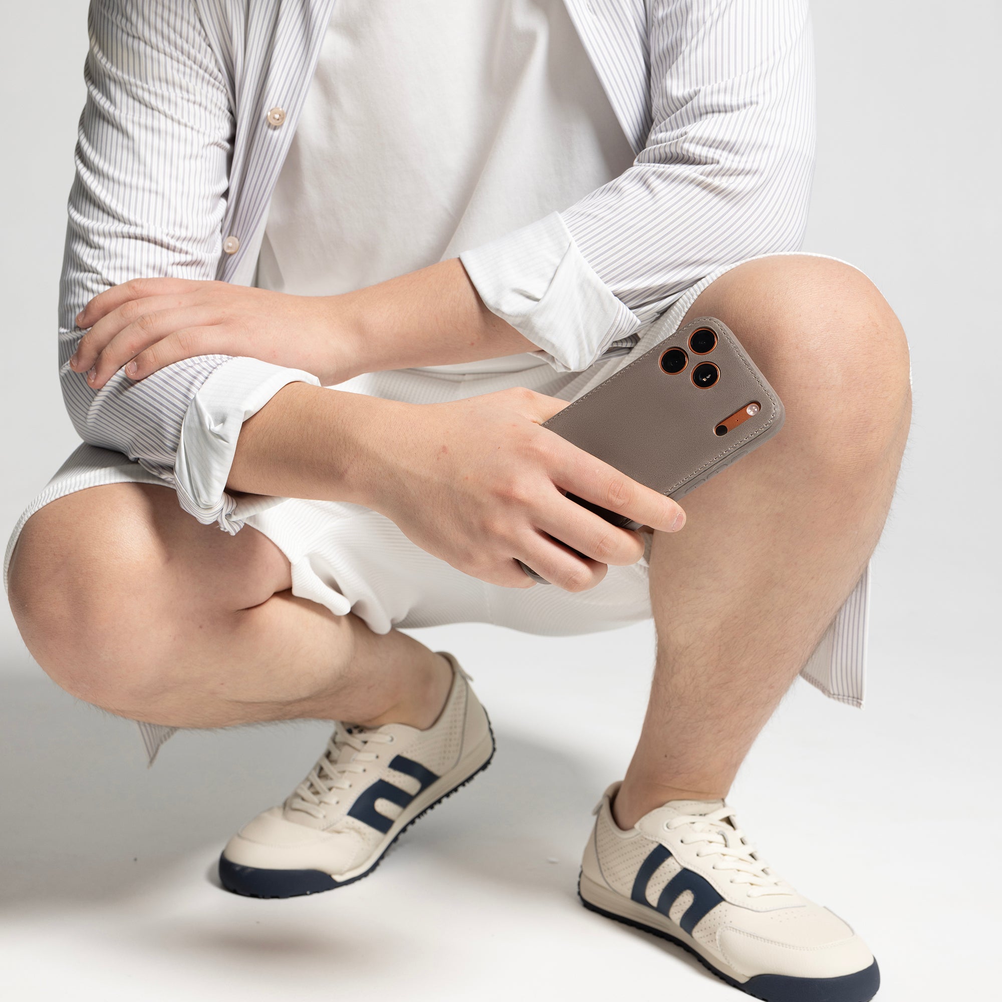 Slate Gray Vegetable-Tanned Leather iPhone Case