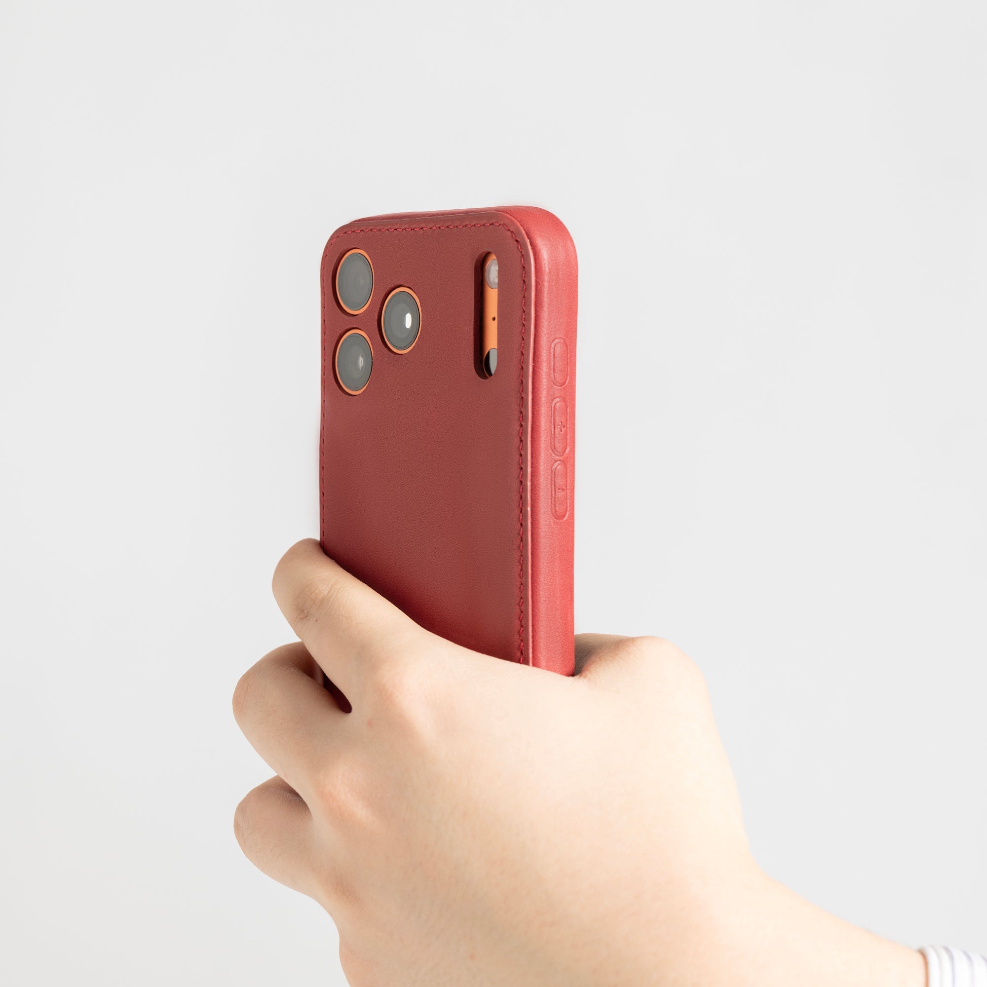 Burgundy Vegetable-Tanned Leather iPhone Case