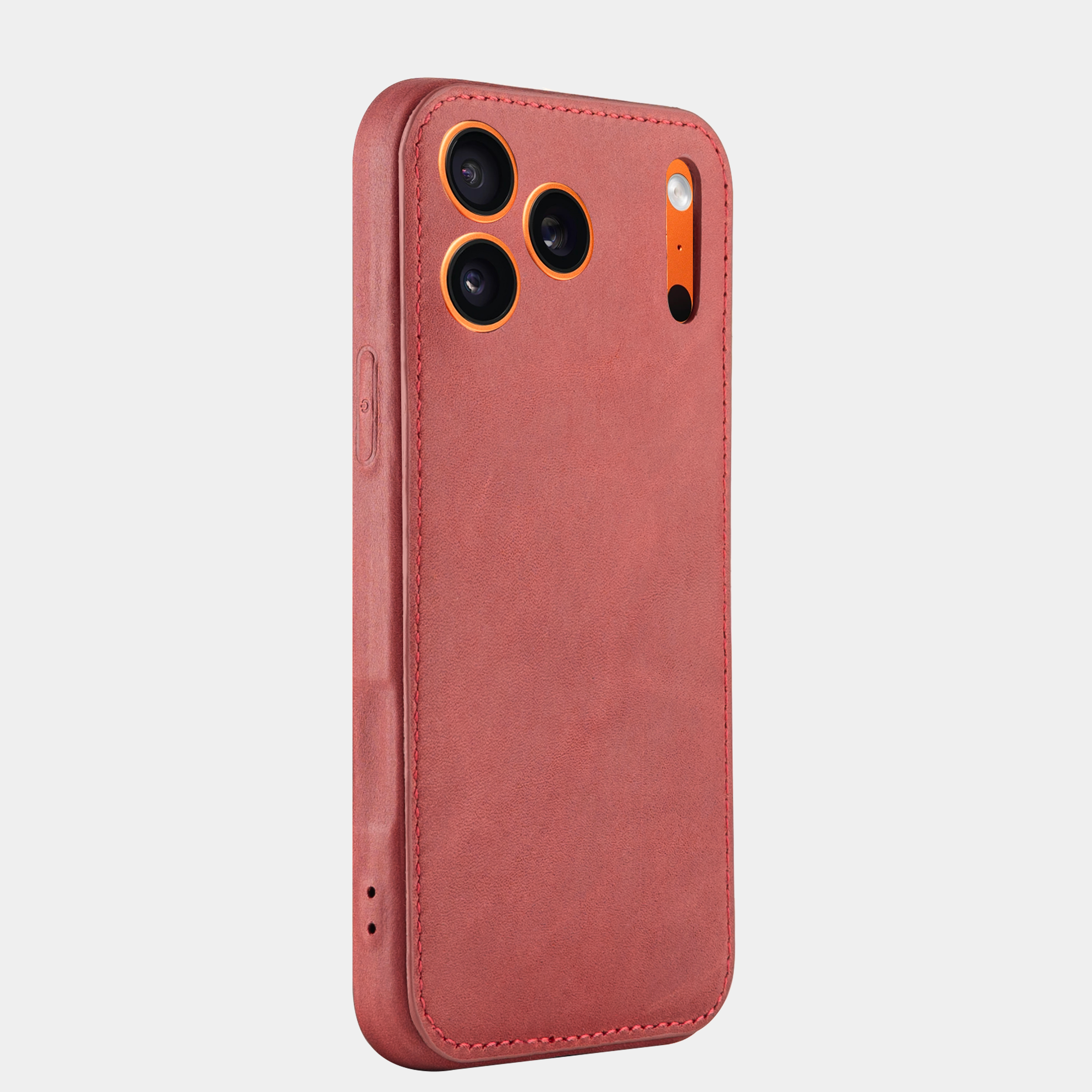Burgundy-vegetabilsk tændt læder iPhone-kasse