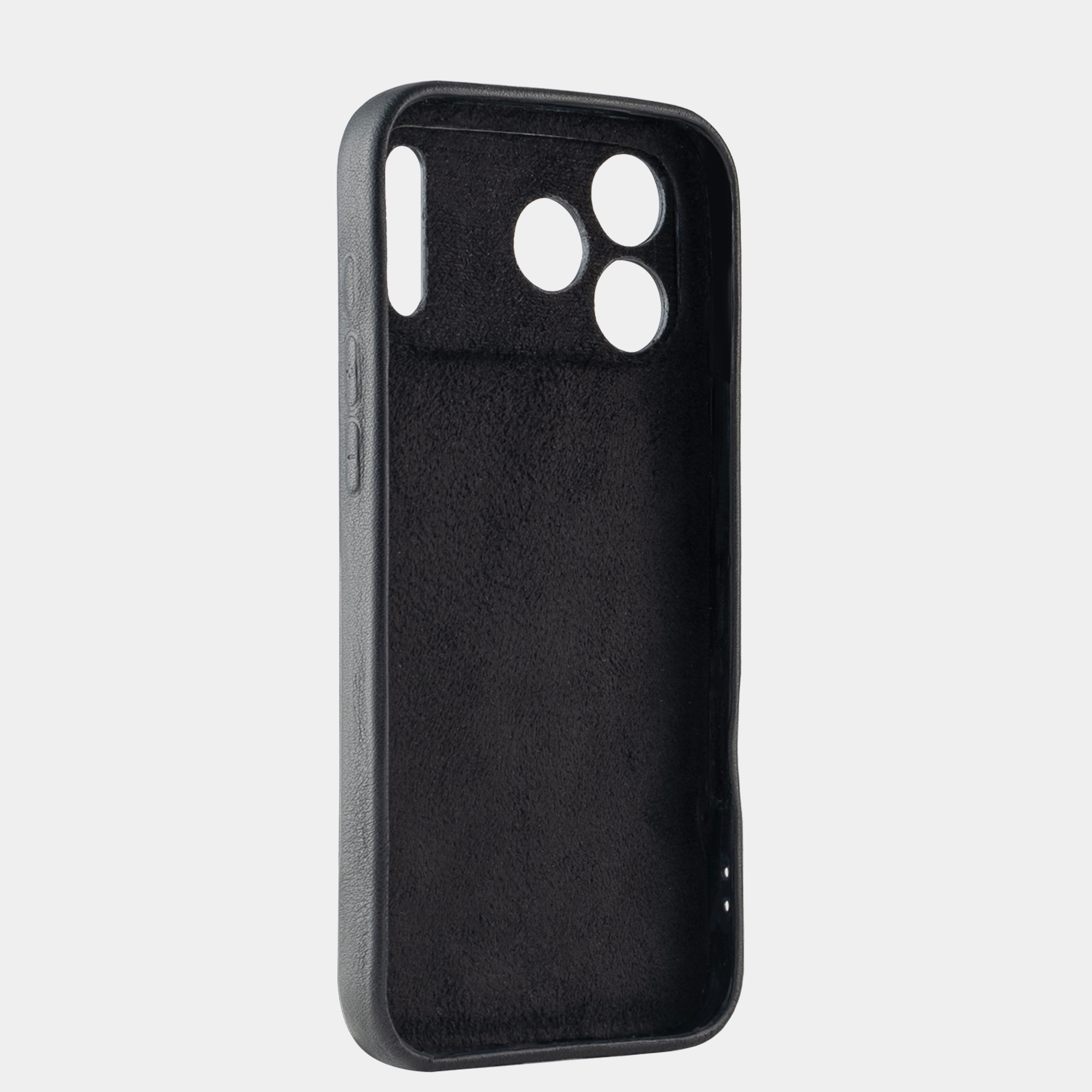 Black Vegetable-Tanned Leather iPhone Case