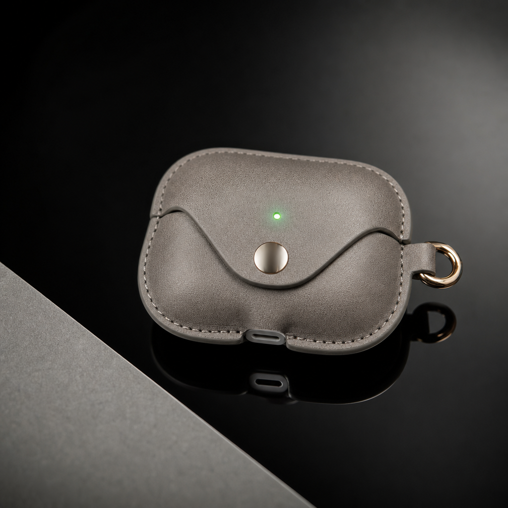 Slate Gray Full Grain Leder AirPods Case