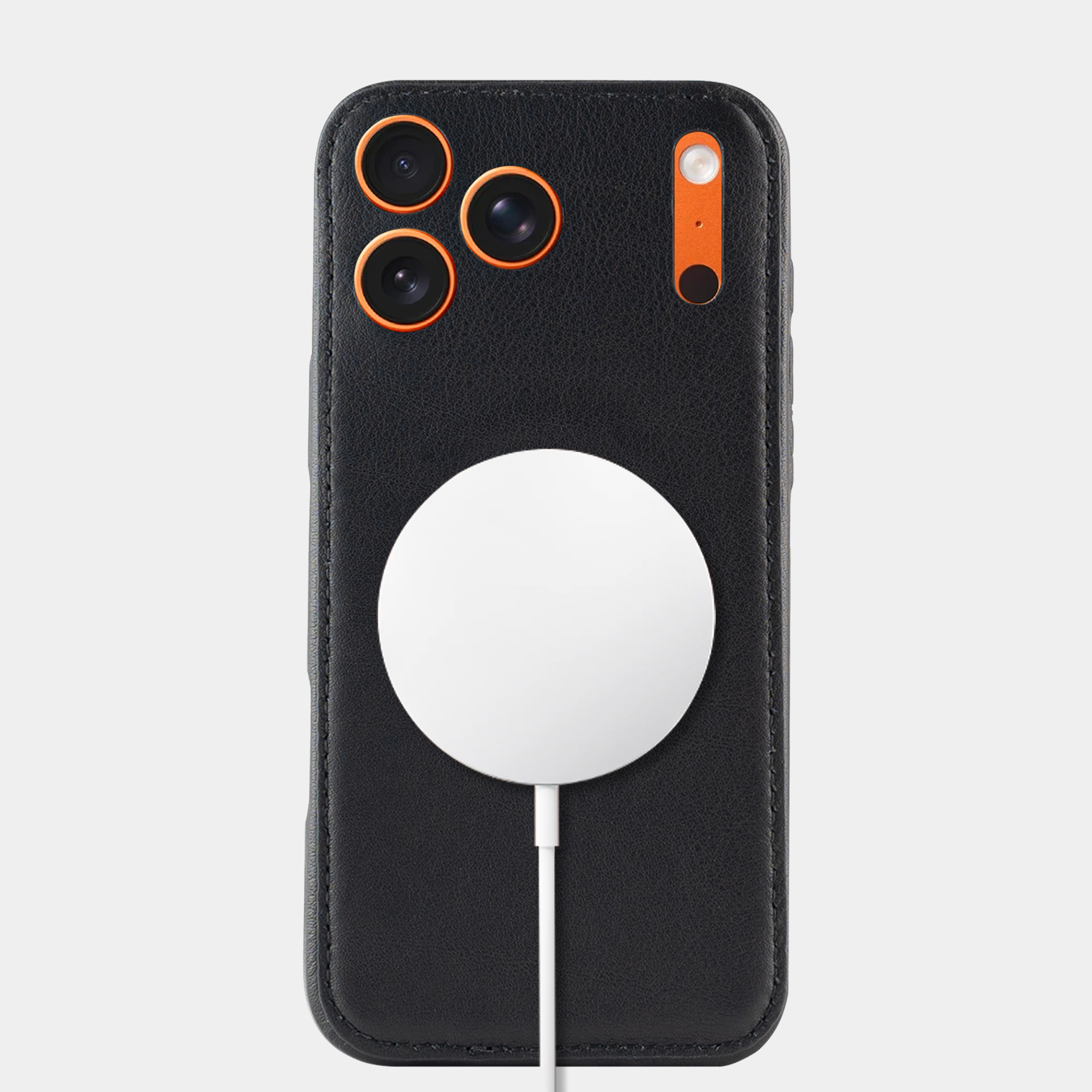Black Vegetable-Tanned Leather iPhone Case