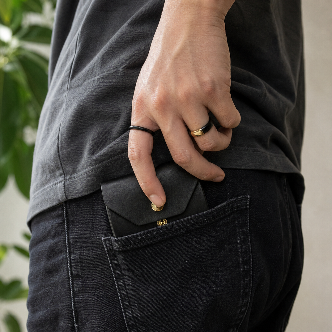 Fullkornleder Cash Roll Wallet