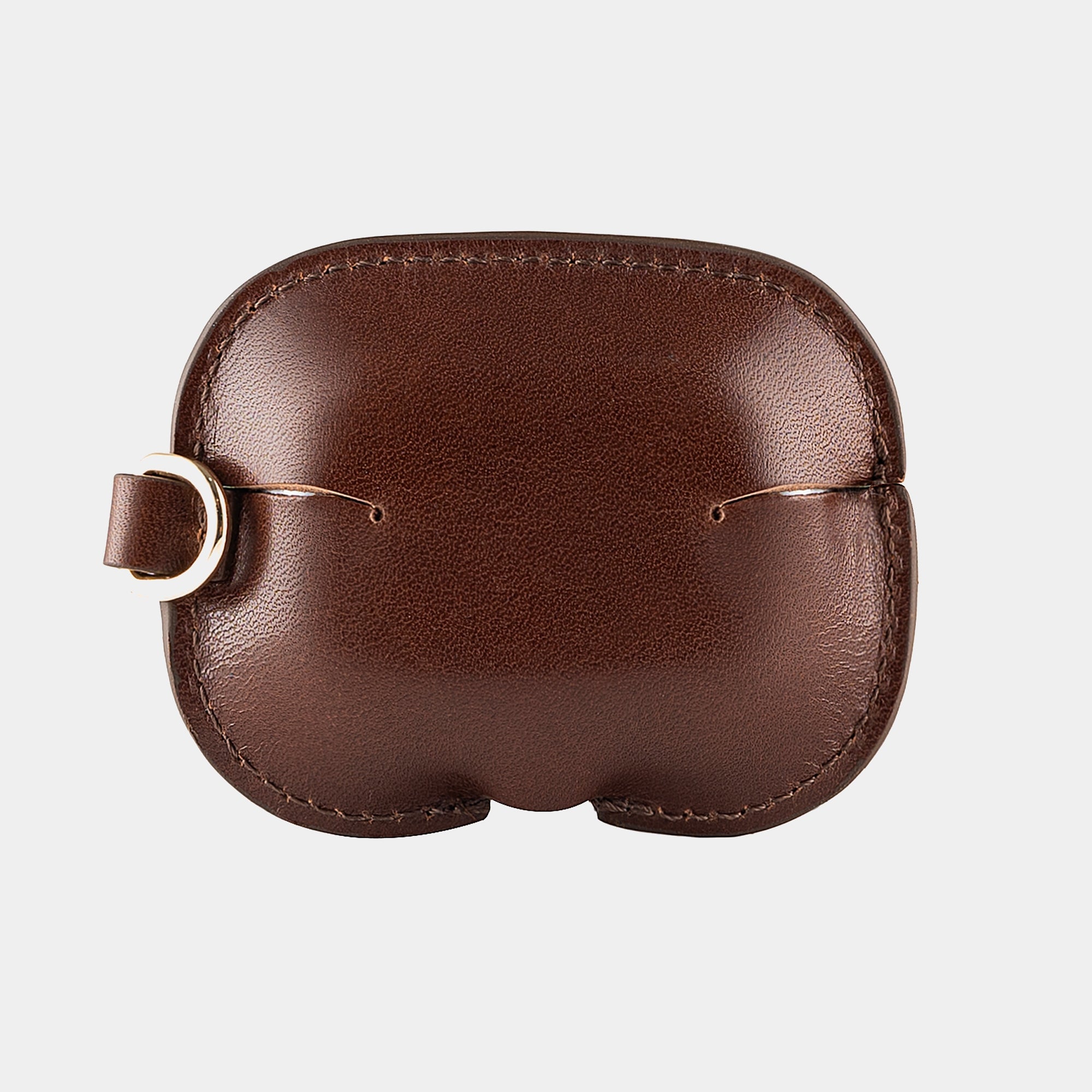 Espresso Brown full grain leather AirPods case view 6