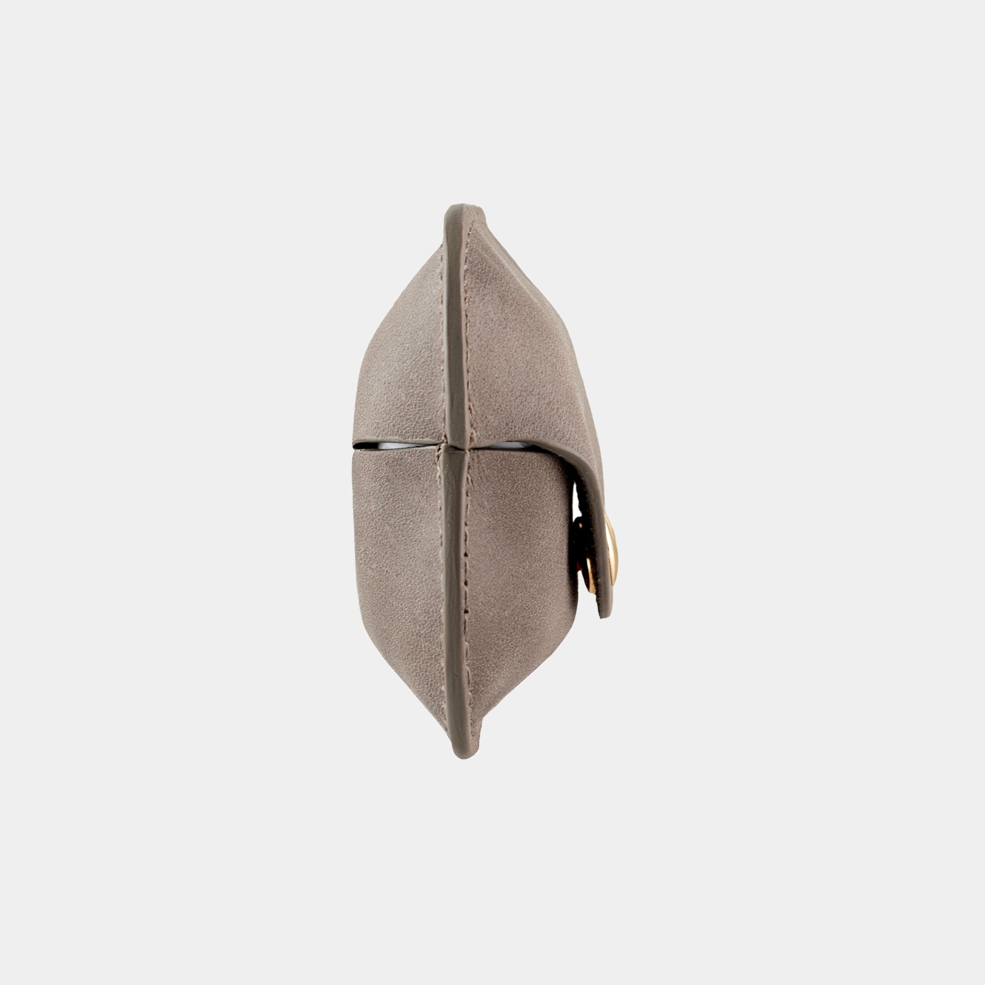 Slate Gray full grain leather AirPods case view 2