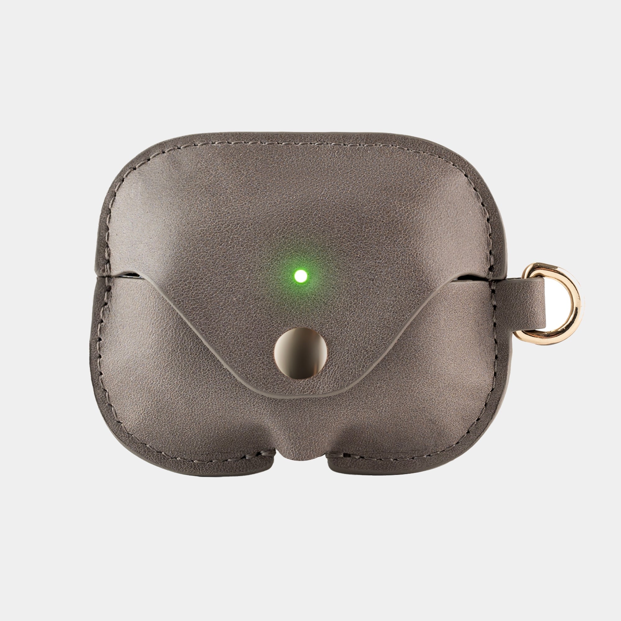 Slate Gray full grain leather AirPods case view 6