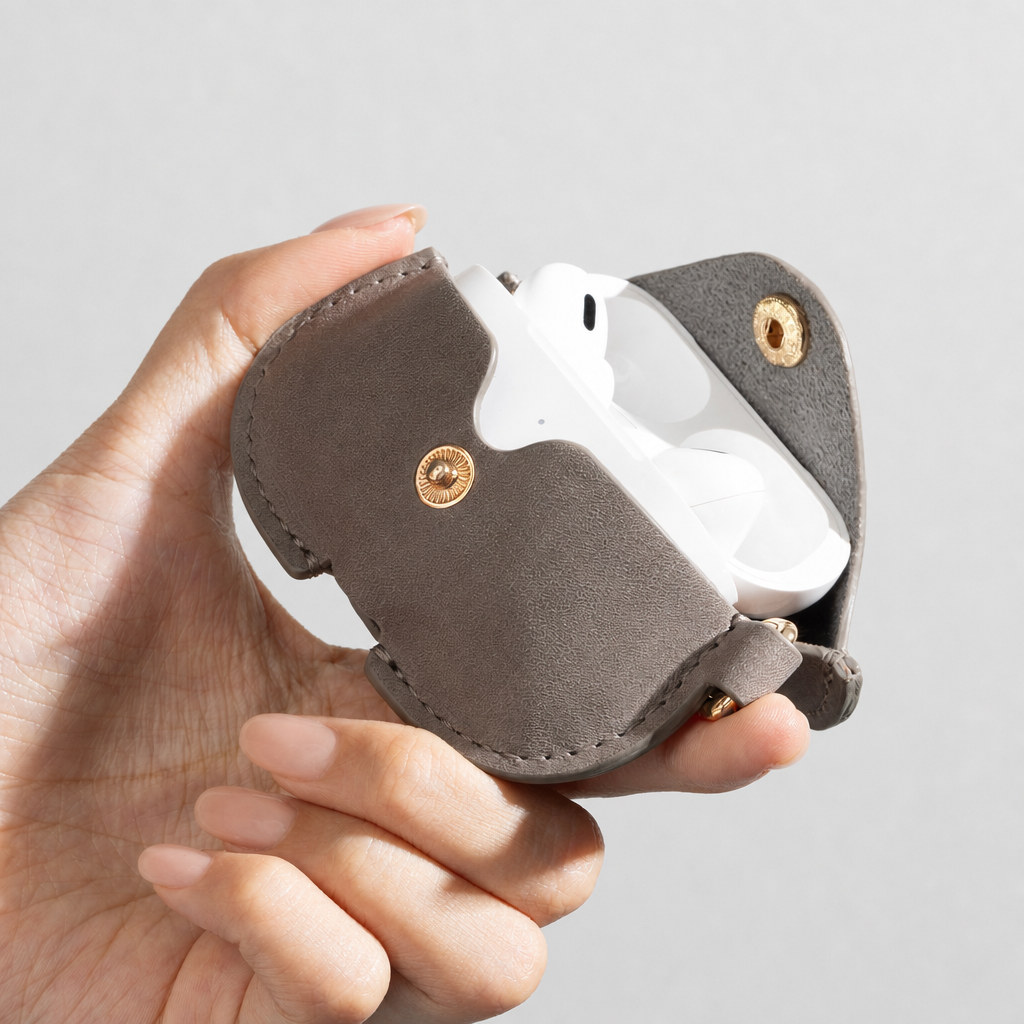 Slate Gray Full Grain Leder AirPods Case