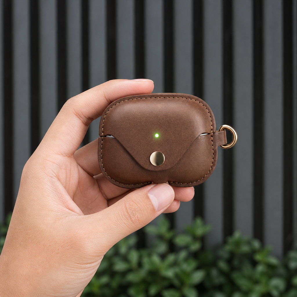 Vintage Brown Full Grain Leather AirPods Case