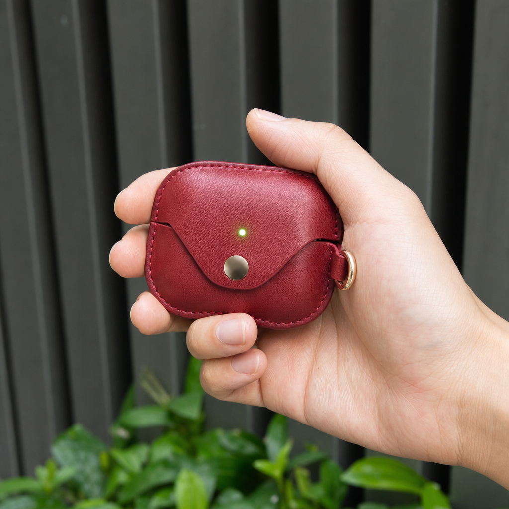 Burgundy Full Grain Leather AirPods Case