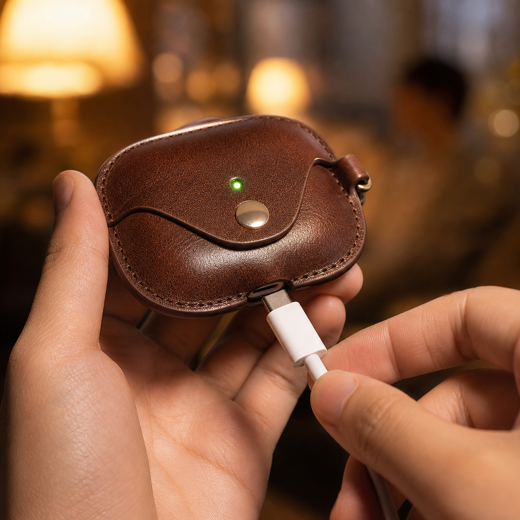 قضية AirPods من الجلد من الحبوب الكاملة Espresso Brown
