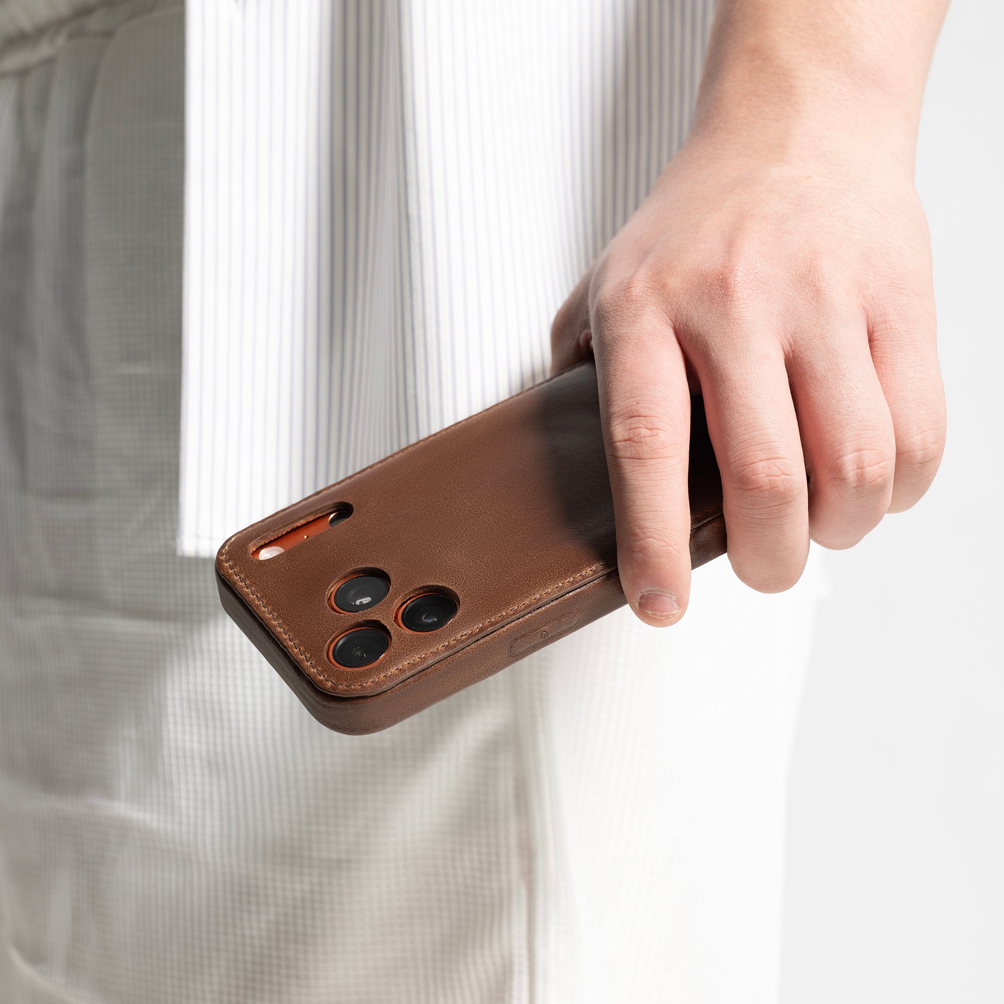 Espresso Brown Full Grain Leather iPhone Case - view 9