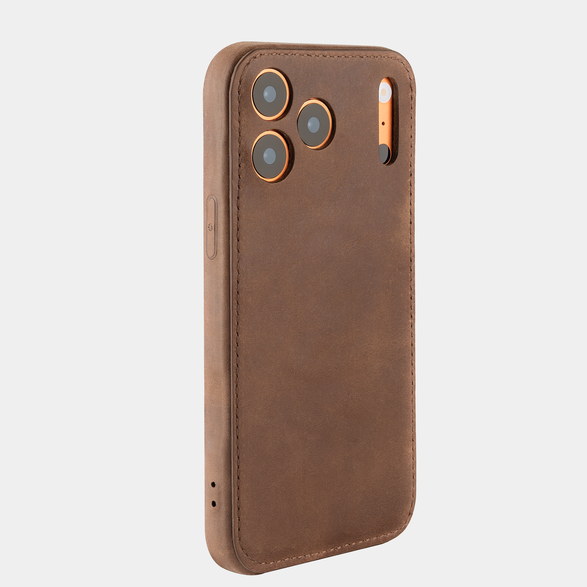 Vintage Brown Vegetable-Tanned Leder iPhone Case