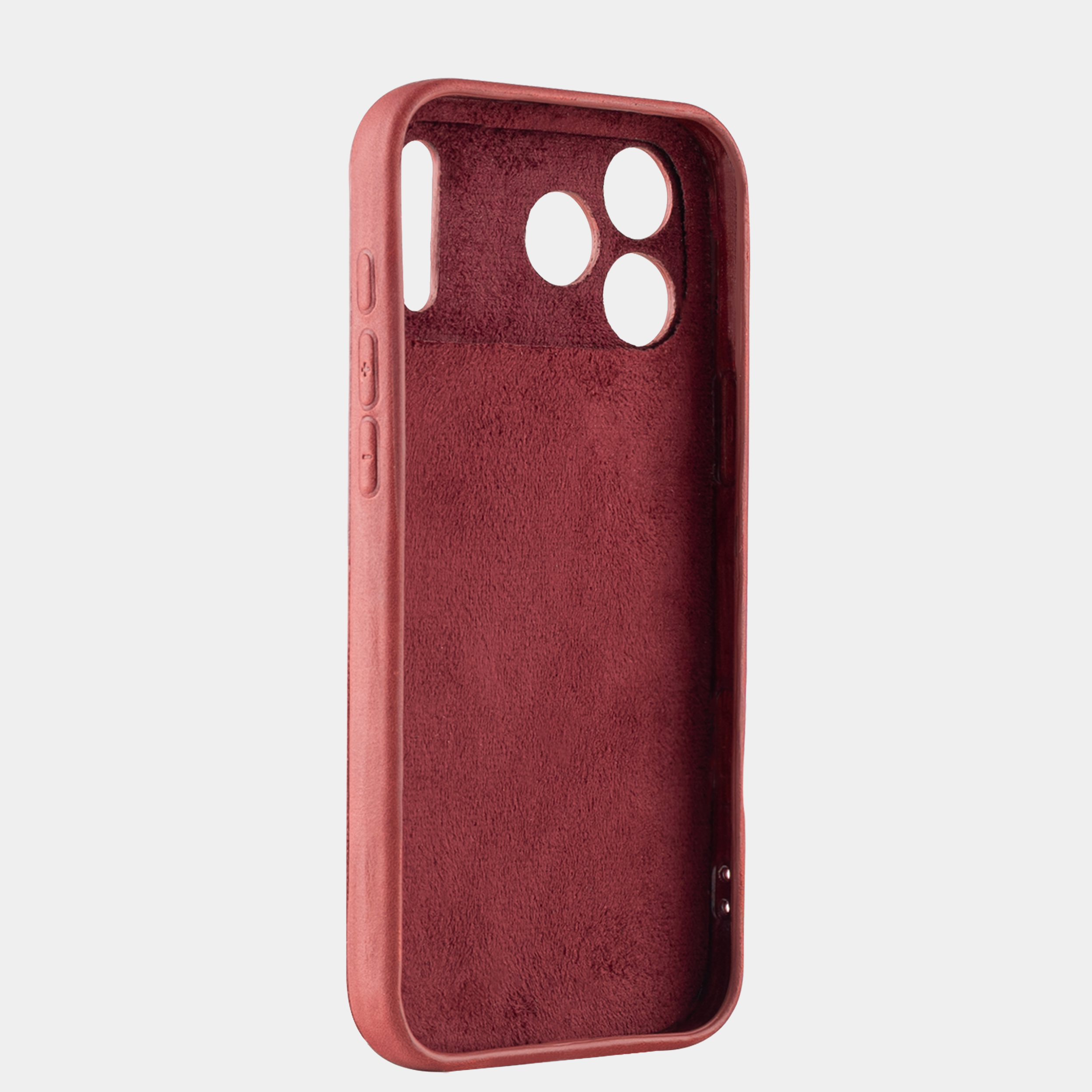 Burgundy-vegetabilsk tændt læder iPhone-kasse