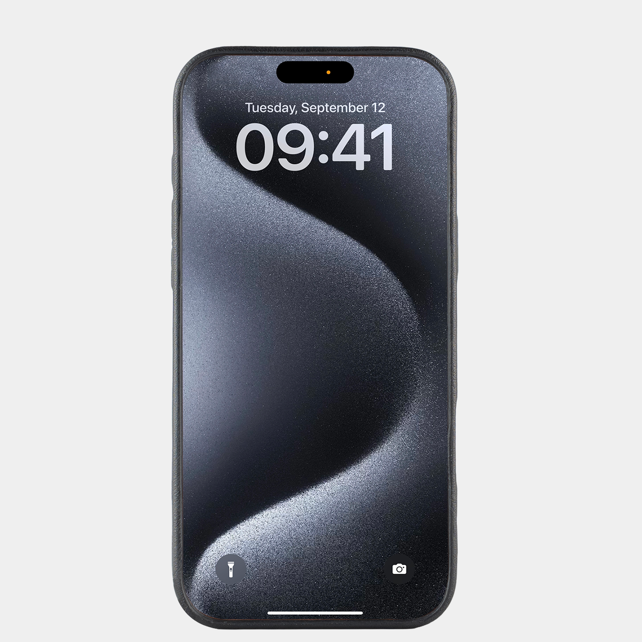 Black Vegetable-Tanned Leather iPhone Case