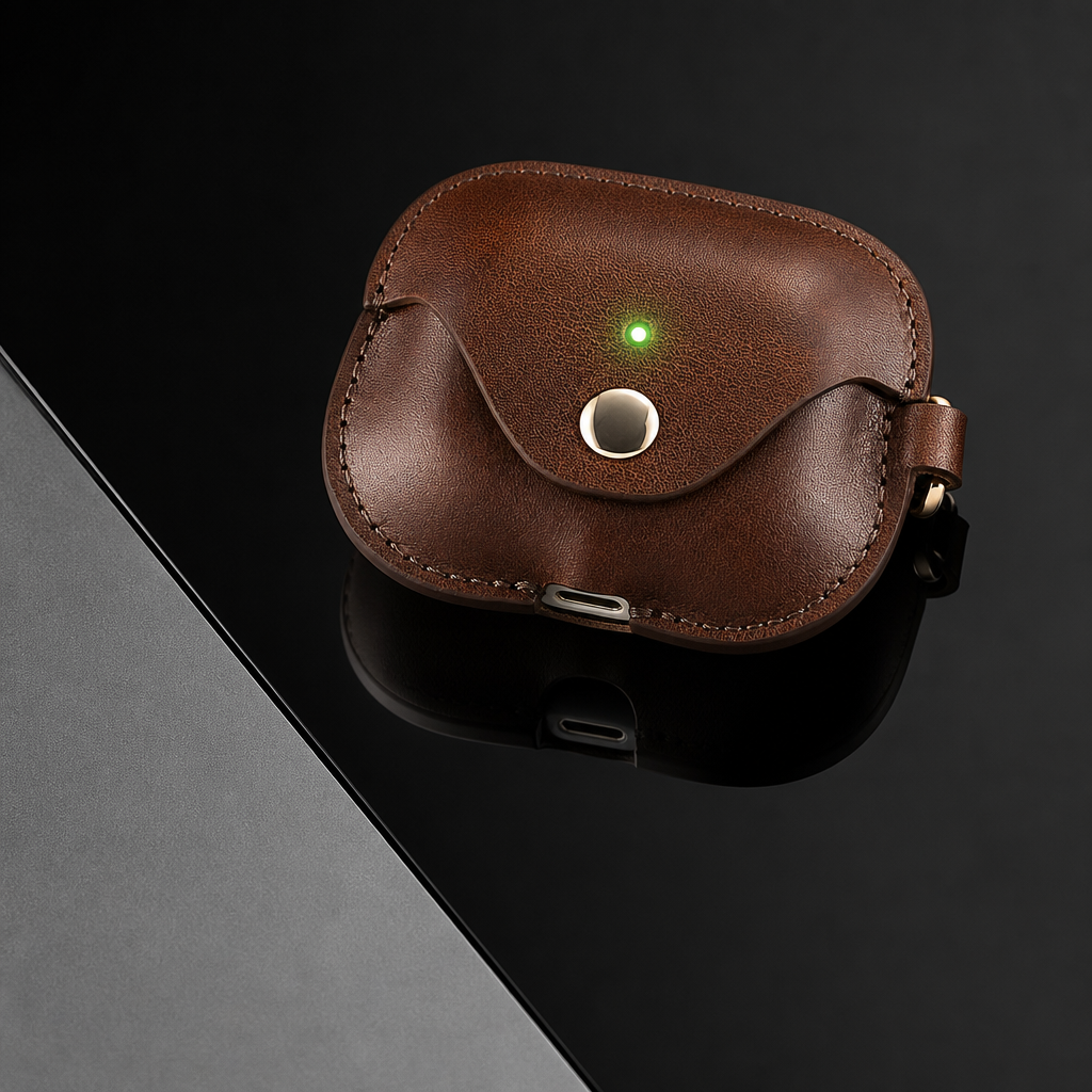 Espresso Brown Full Grain Leder AirPods Case