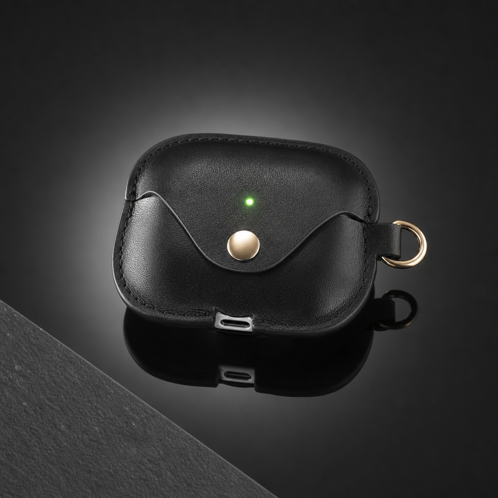 Färgskinnad läder AirPods-sjukhus