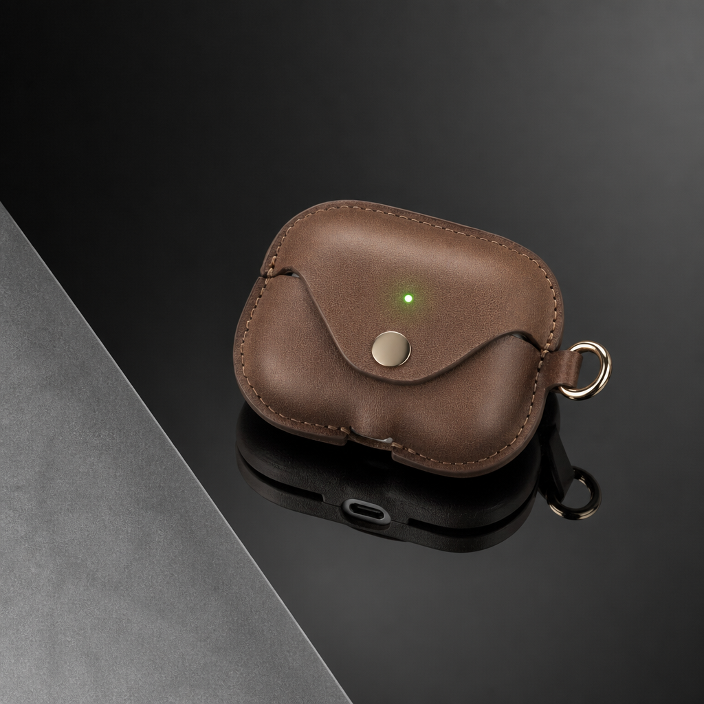 Vintage Brown Full Grain Leather AirPods Case