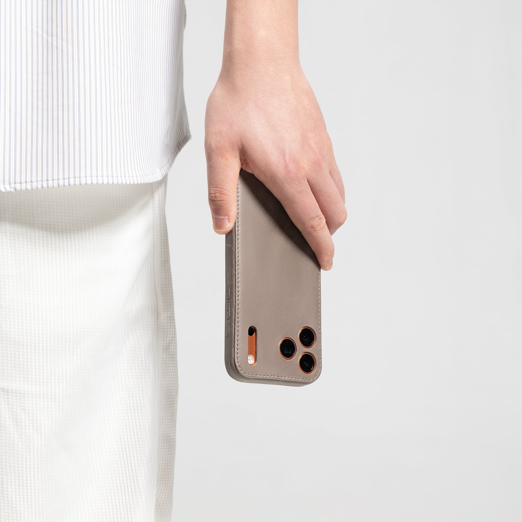 Slate Gray Vegetable-Tanned Leather iPhone Case