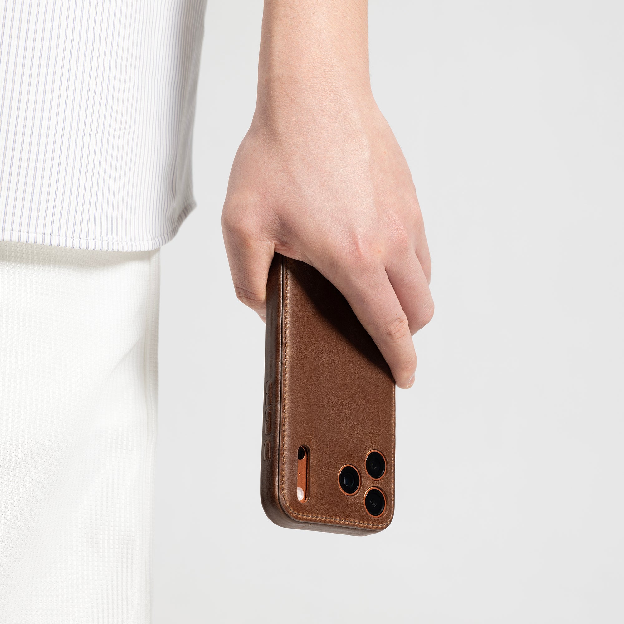 Espresso Brown Full Grain Leather iPhone Case - view 8