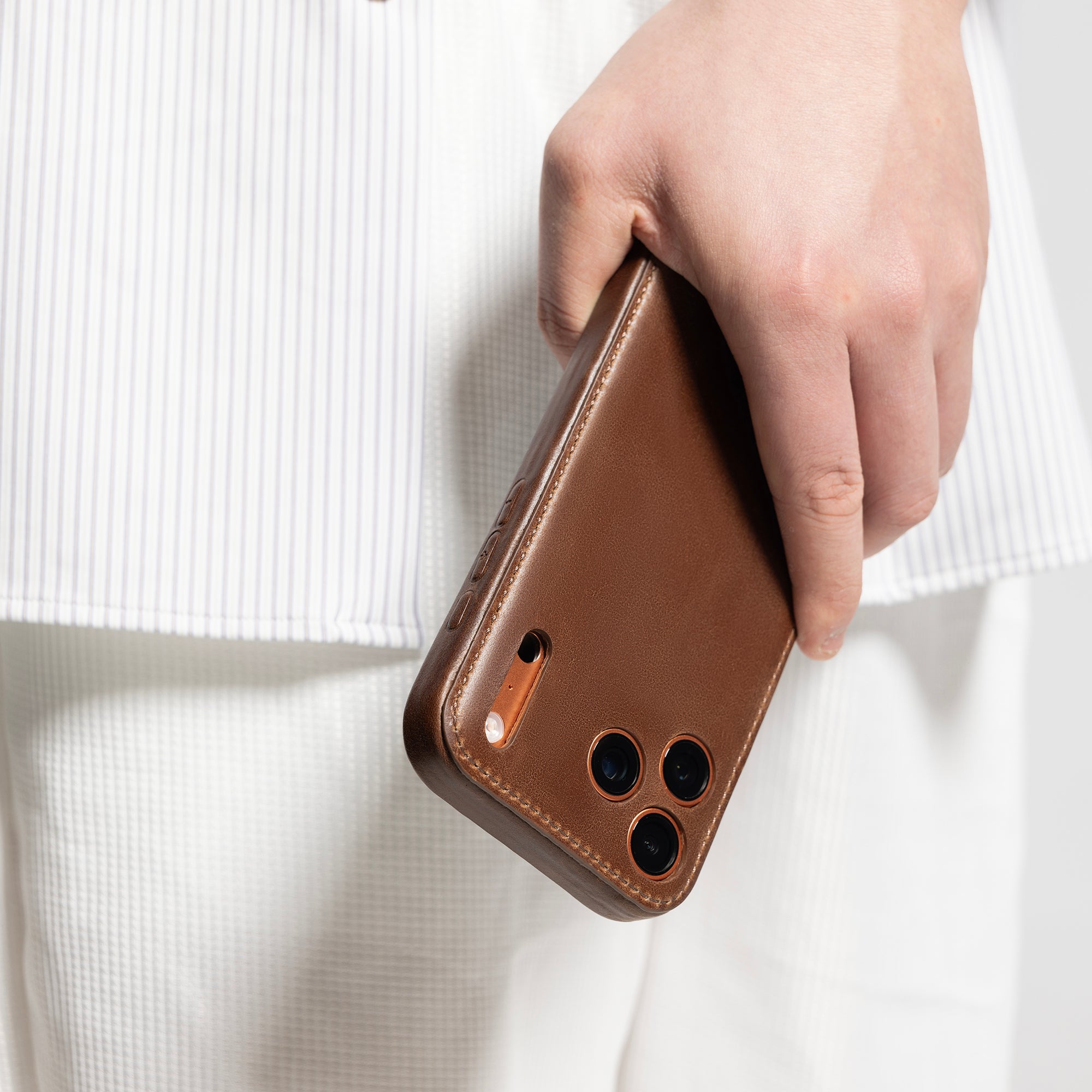 Espresso Brown Full Grain Leather iPhone Case - view 7