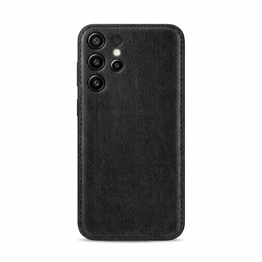 Black Vegetable-Tanned Leather Samsung Case