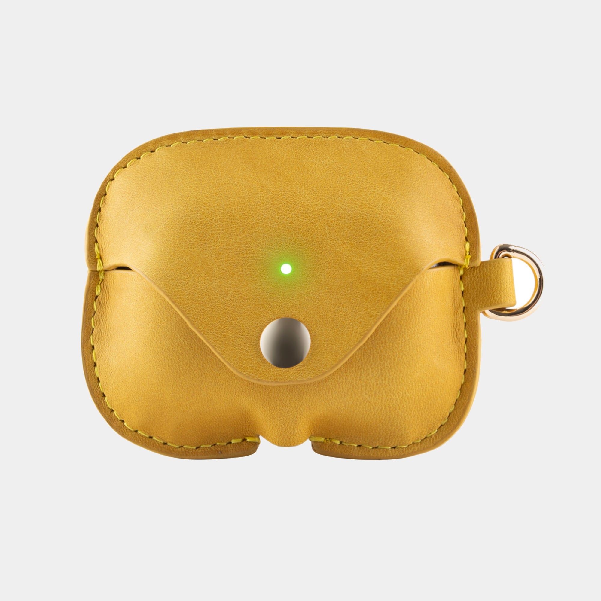 Honey Tan full grain leather AirPods case view 2