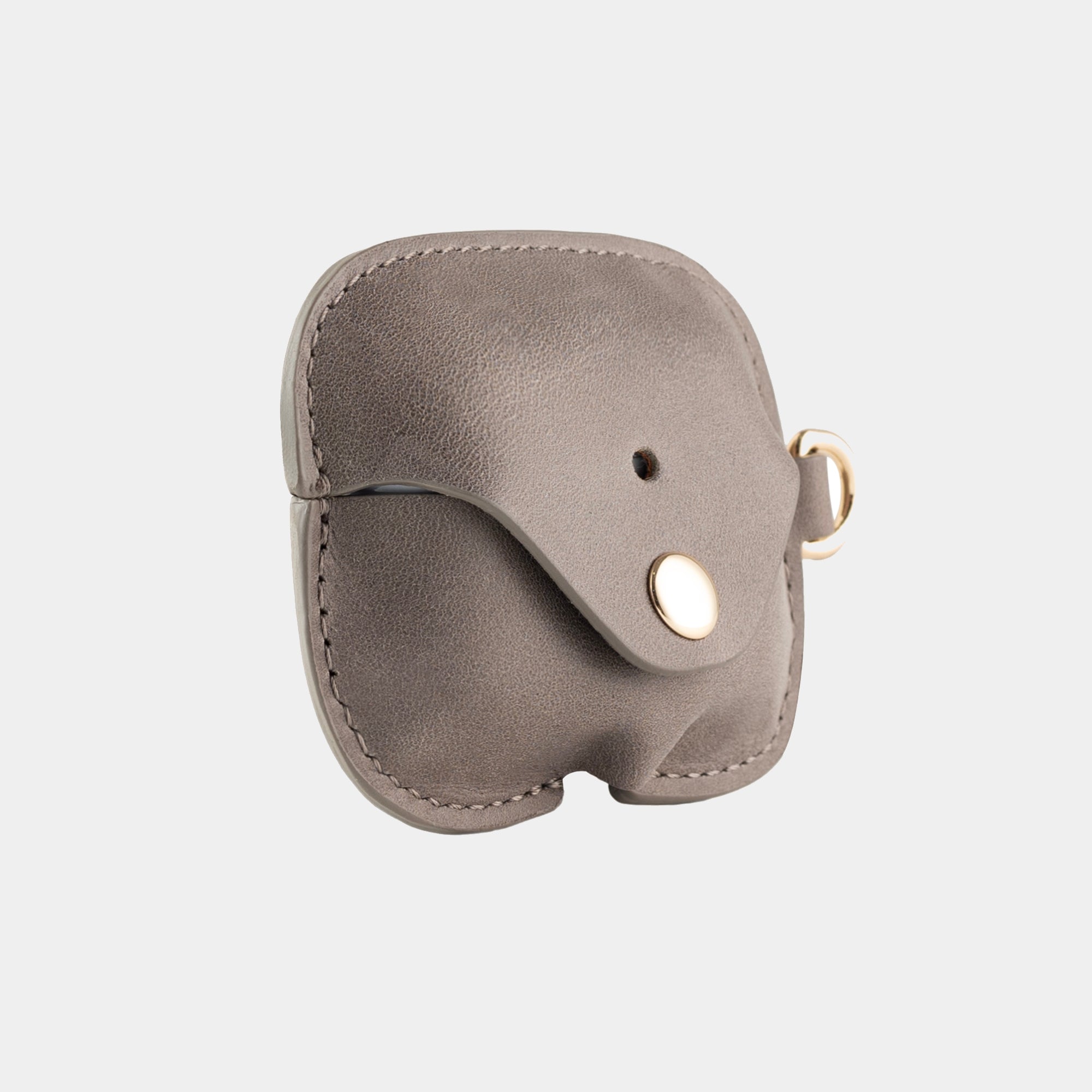 Slate Gray full grain leather AirPods case view 4