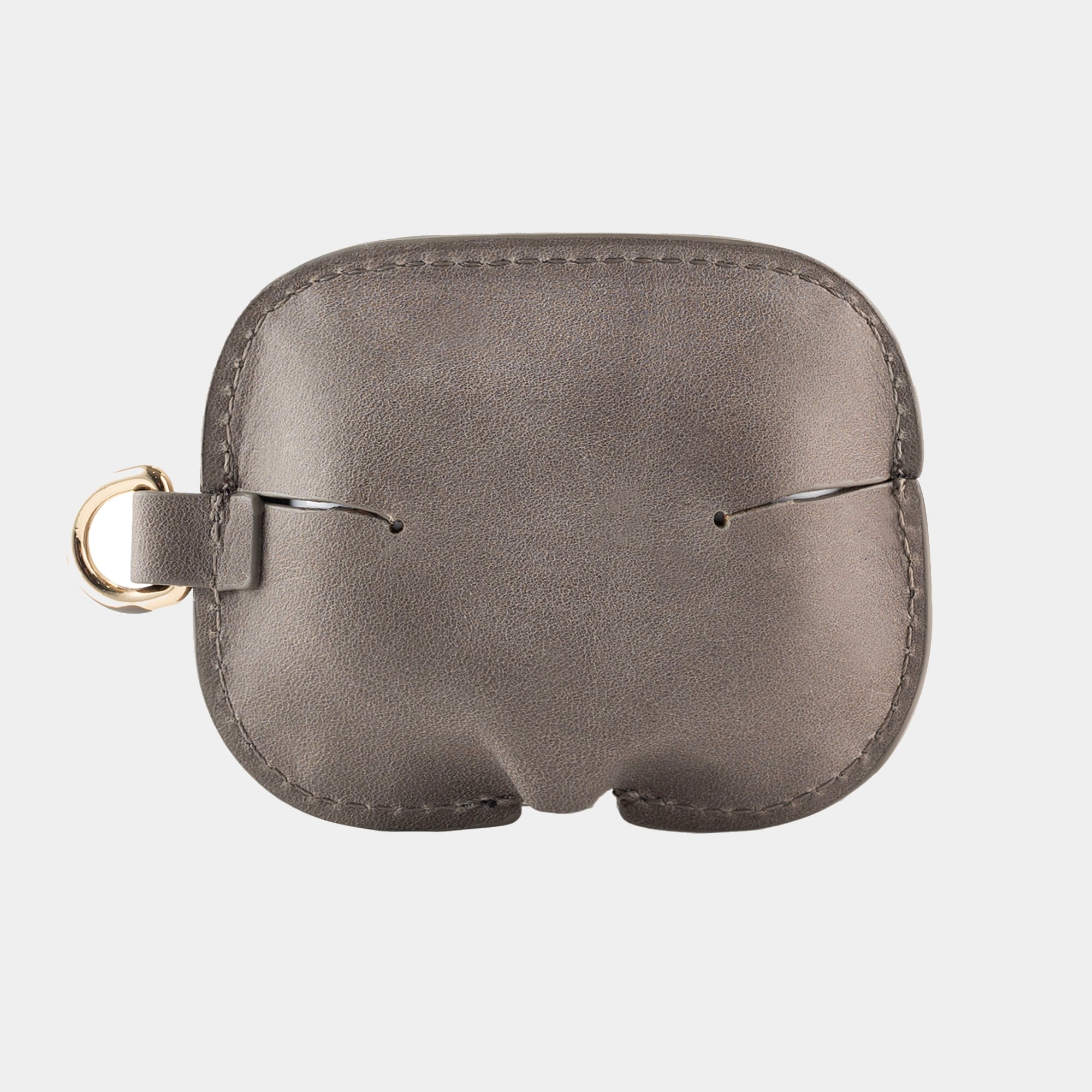 Slate Gray full grain leather AirPods case view 5