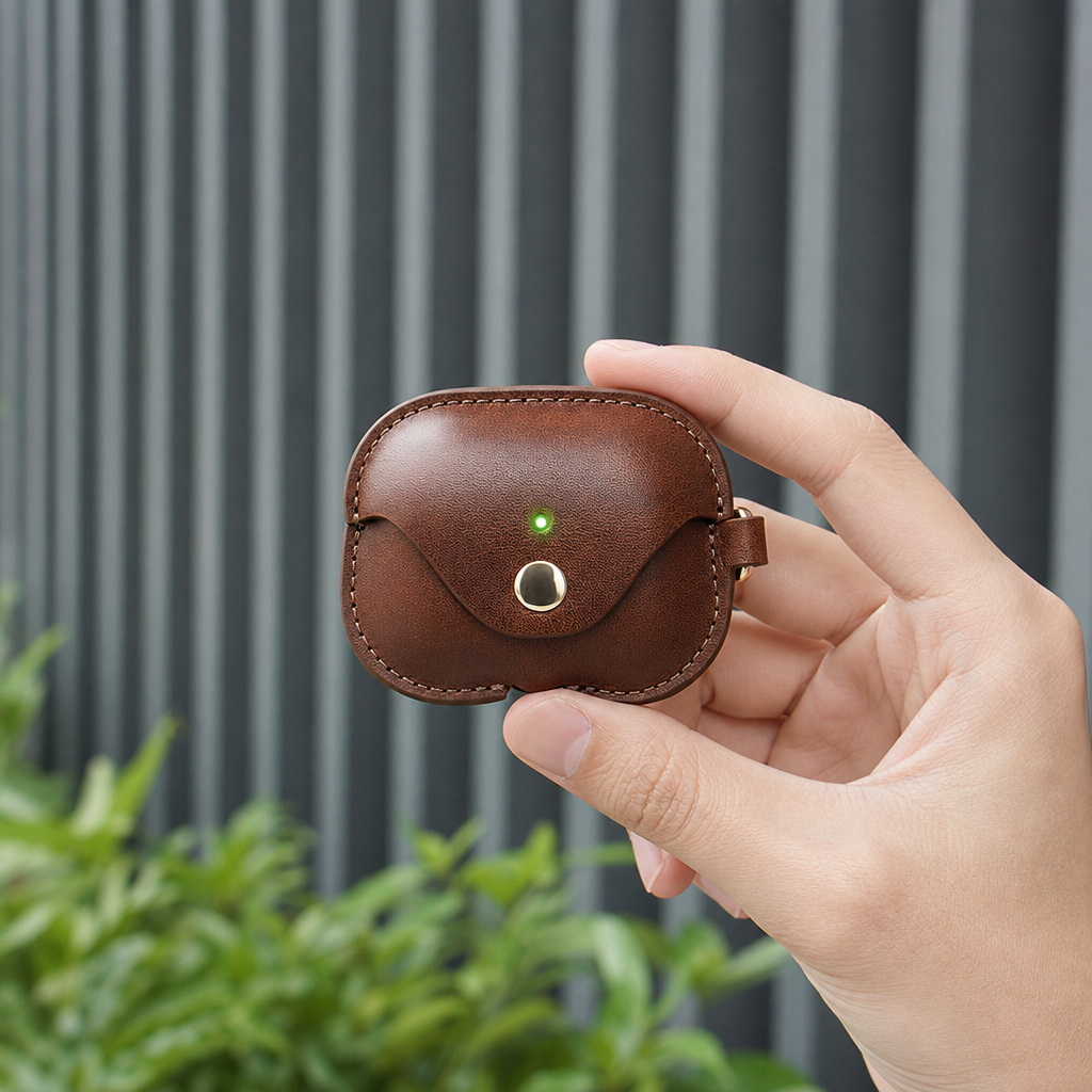 Espresso Brown Full Grain Leder AirPods Case