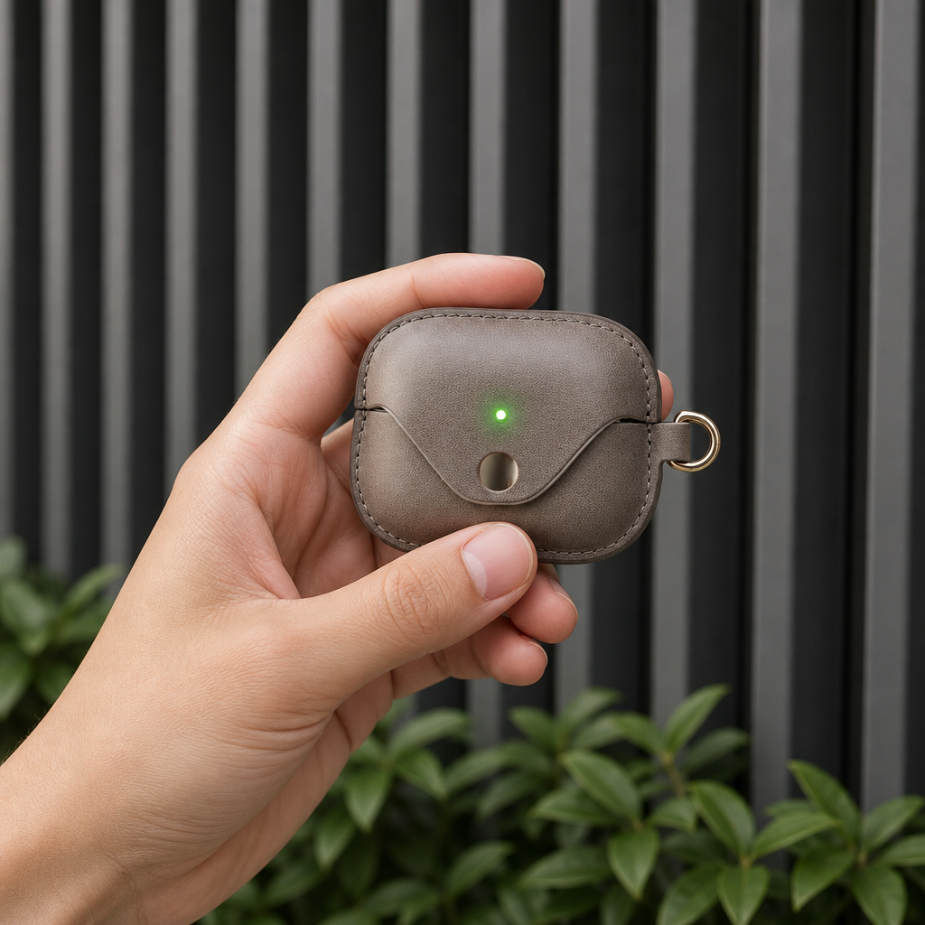Slate Gray Full Grain Leather AirPods Case