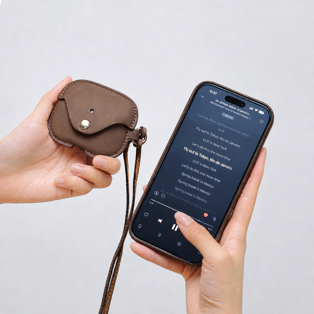 Vintage Brown Full Grain Leather AirPods Case